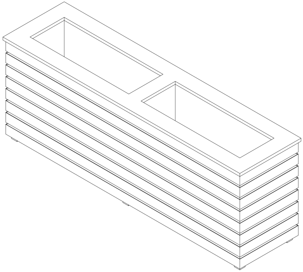 Pflanzkasten; Pflanzsäule; Hochbeet; Lärche; sibirische Lärche; Rhombus