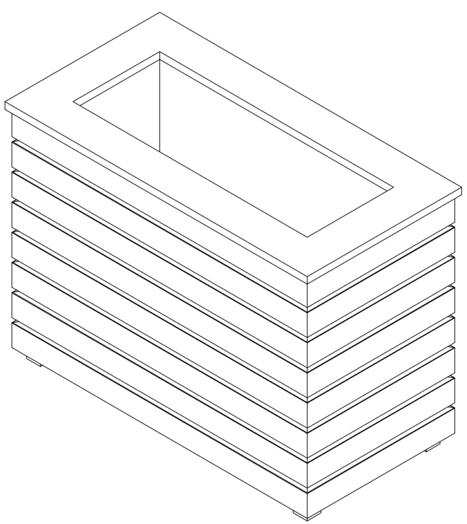 Pflanzkasten; Pflanzsäule; Hochbeet; Lärche; sibirische Lärche; Rhombus