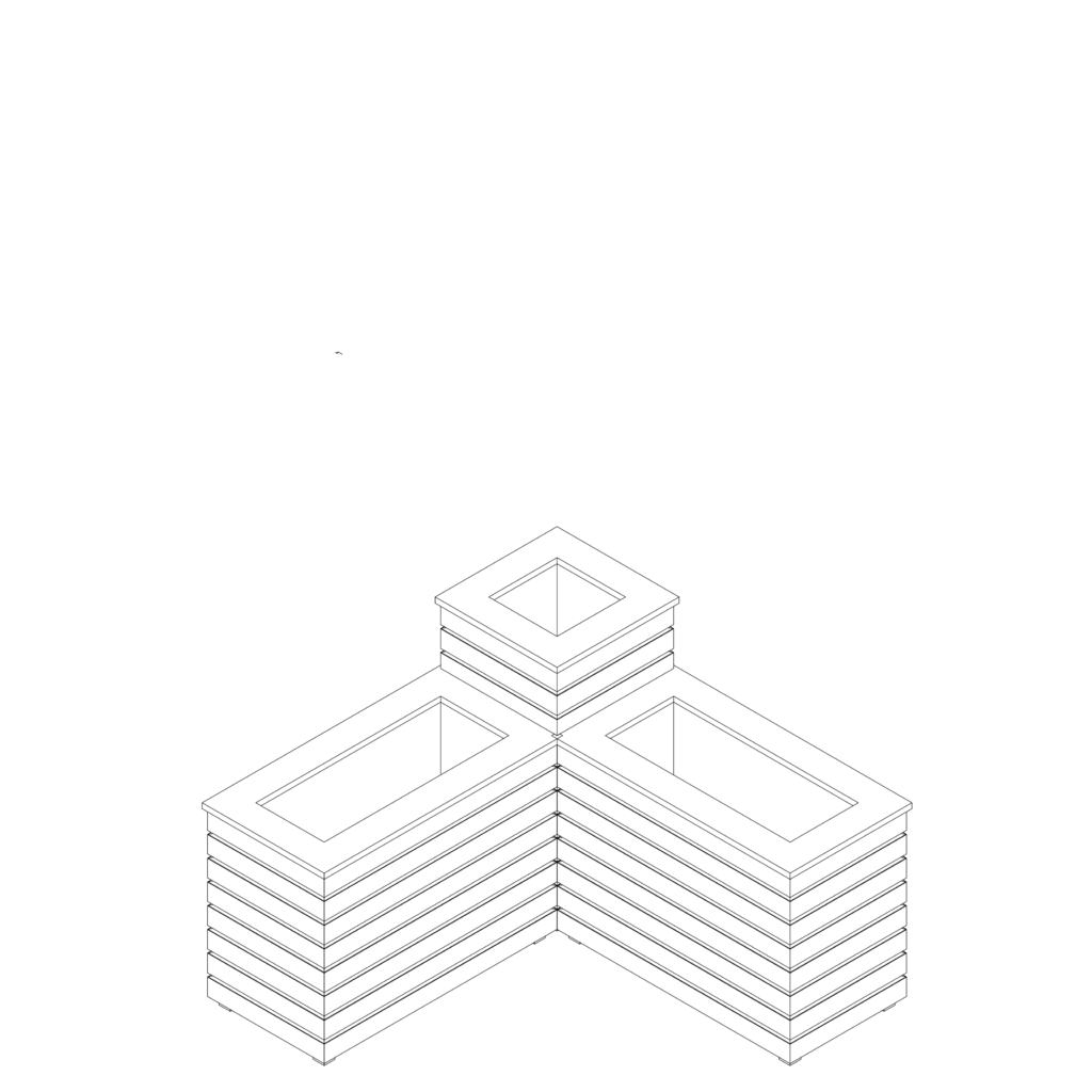 Pflanzkasten; Pflanzsäule; Hochbeet; Lärche; sibirische Lärche; Rhombus